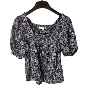 New With Tags Ann Taylor Loft Womens‎ Smocked Short Sleeve Blouse Size XS Career